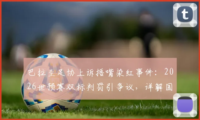 巴拉圭足协上诉捂嘴染红事件:2026世预赛双标判罚引争议,详解国际足联上诉流程与类似案例